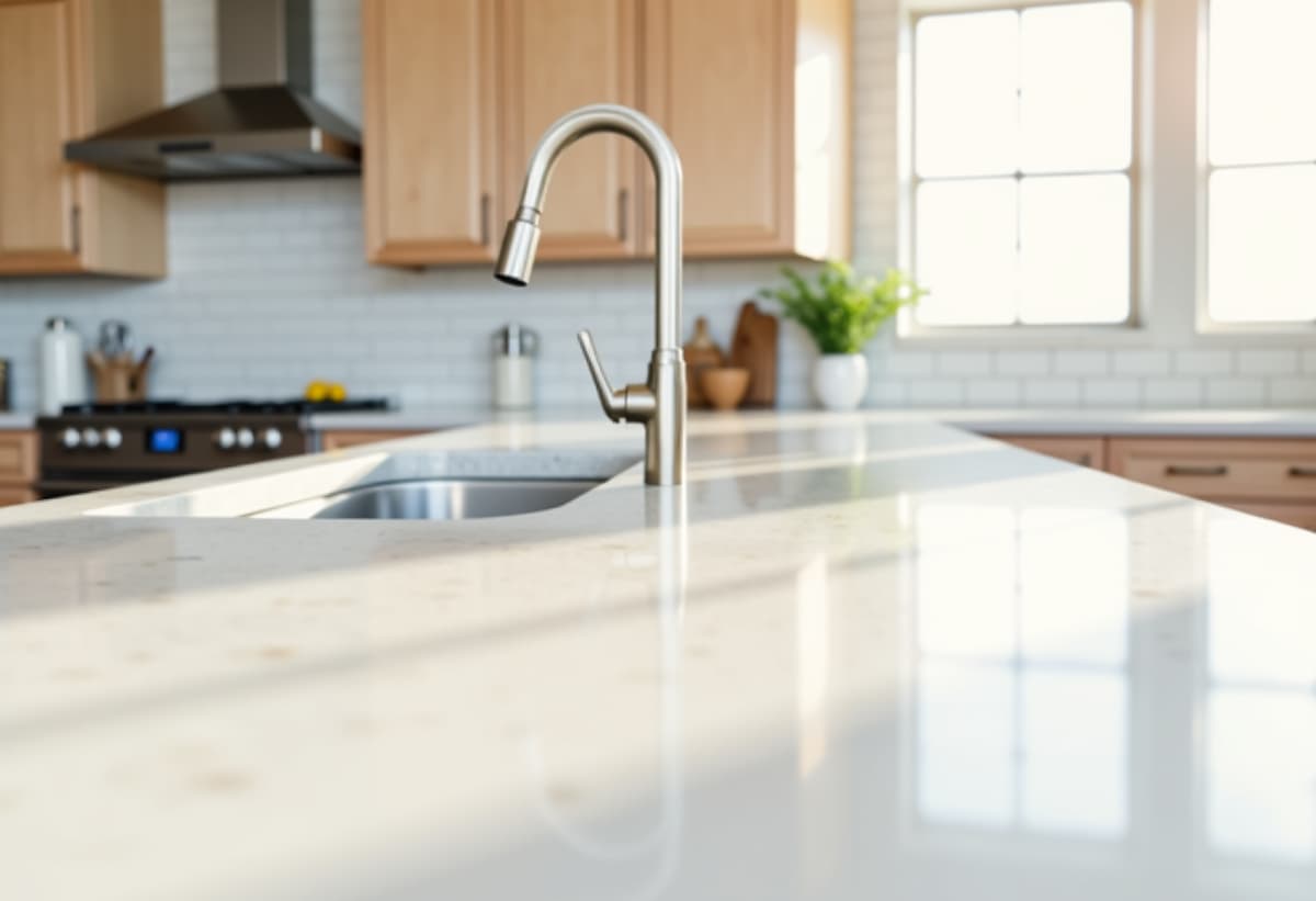 Stylish kitchen with new custom cabinets and countertops in a Spring Branch home
