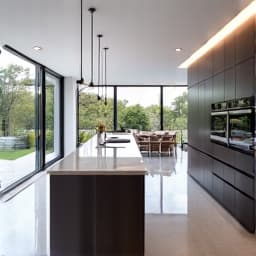 Modern open concept kitchen remodel in Timberwood Park. This image showcases a bright kitchen with a large island and contemporary finishes, perfect for South Texas living.