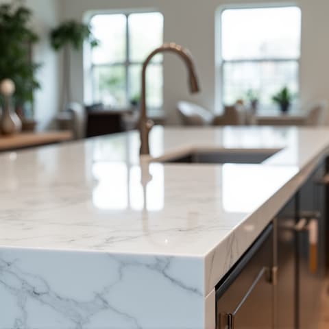 Canyon Lake kitchen remodel in a waterfront home. Modern design, lake views, high-end finishes, and durable materials for a lakefront property