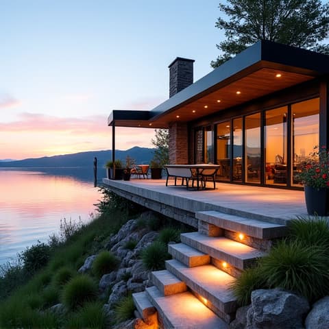 Canyon Lake terrace home addition with riverfront views. Enhanced outdoor living space, built with expert structural support