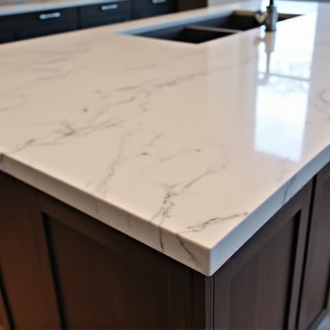 Converse kitchen remodel with modern design. Detailed view of a newly renovated kitchen featuring sleek, contemporary cabinetry, quartz countertops, and a large island, perfect for entertaining in Converse, TX.