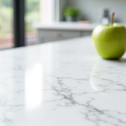 Unique custom concrete countertops providing an industrial chic look in a San Antonio kitchen. Custom concrete countertop, unique kitchen design, modern and durable surface.