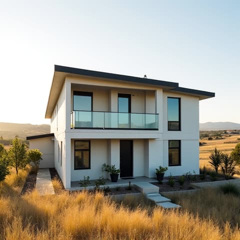 Hill Country home with a new second story and integrated balcony, offering panoramic views. An architectural shot of a newly constructed second floor on a residence in the Texas Hill Country, featuring a contemporary design and a spacious balcony perfect for enjoying scenic views.
