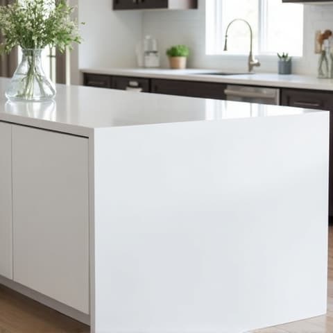 Modern maple kitchen cabinets installed in a Boerne residence, featuring a sleek, minimalist design and light wood finish. This custom remodel includes handle-less drawers and integrated appliances for a contemporary feel.