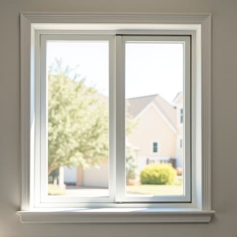 A modern vinyl window upgrade in a San Antonio residence, providing an updated and refreshed look. The sleek frames and expansive glass areas instantly modernize the home