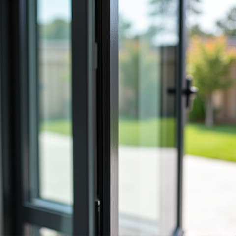 Patio Door Replacement with Energy-Efficient Glass. This image features a newly replaced patio door in a San Antonio home, equipped with energy-efficient glass to enhance comfort and reduce energy costs, providing a seamless indoor-outdoor transition.