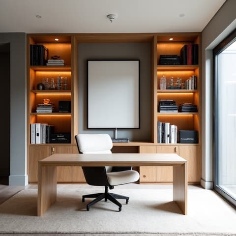 Attached Garage Guest Suite After. A bright and modern guest suite converted from an attached garage, featuring new flooring, fresh paint, and natural lighting.