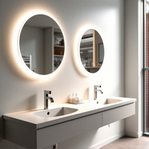 Schertz Bathroom Remodel: Elegant & Contemporary Vanity. Luxurious bathroom featuring a dual vanity with modern fixtures, custom tiling, and ample storage, redesigned for a home in Schertz.