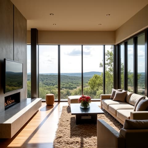 Living area extension in a Spring Branch Hill Country home, showcasing increased space and natural light. Home addition with seamless indoor-outdoor transition.