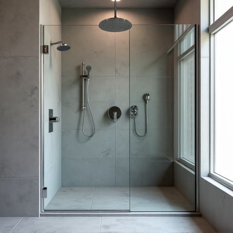 Luxurious bathroom remodel during a whole home renovation, showcasing new tiling, modern vanity, and a spacious walk-in shower by Spencer Renovations Inc. in San Antonio.