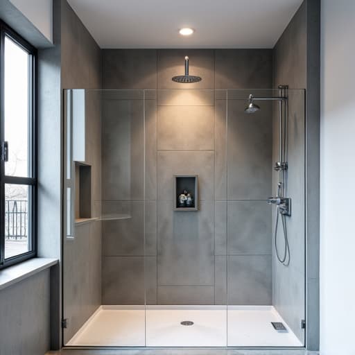 moisture resistant bathroom with walk-in shower