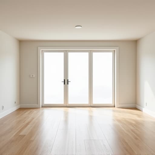 Interior of a newly built master suite with modern finishes