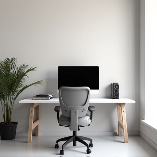 Garage Remodel San Antonio Transformed Office Space. A sleek garage conversion into a modern home office with a large desk, ergonomic chair, and ample natural light, showing an efficient use of space.