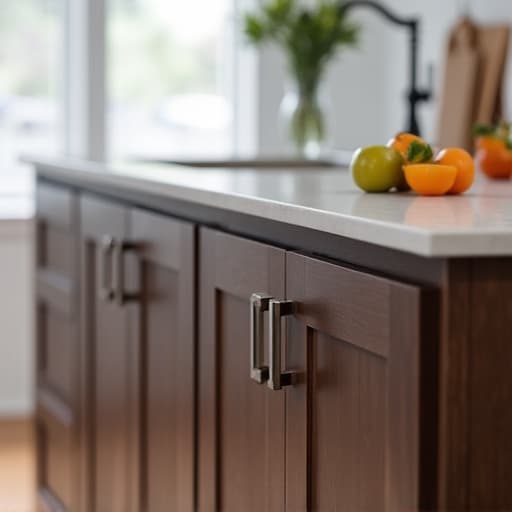 Before and after of a kitchen cabinet refacing project