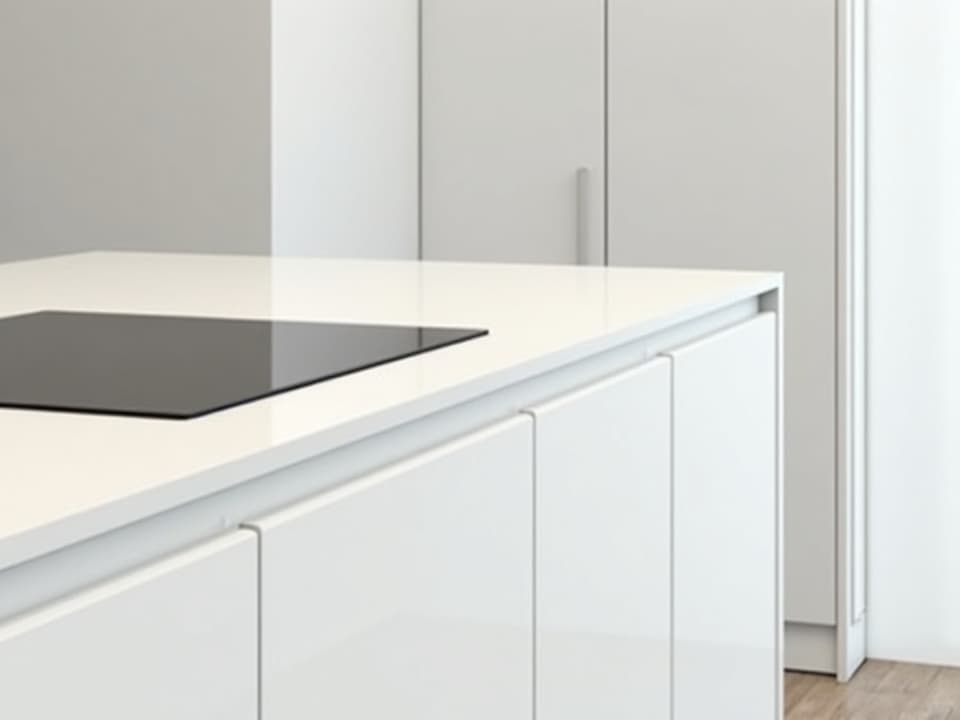 modern kitchen with custom cabinetry and quartz countertops