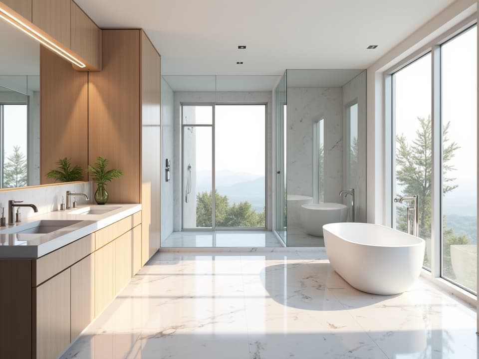 Elegant Master Bathroom Renovation with focus on space and structural integrity