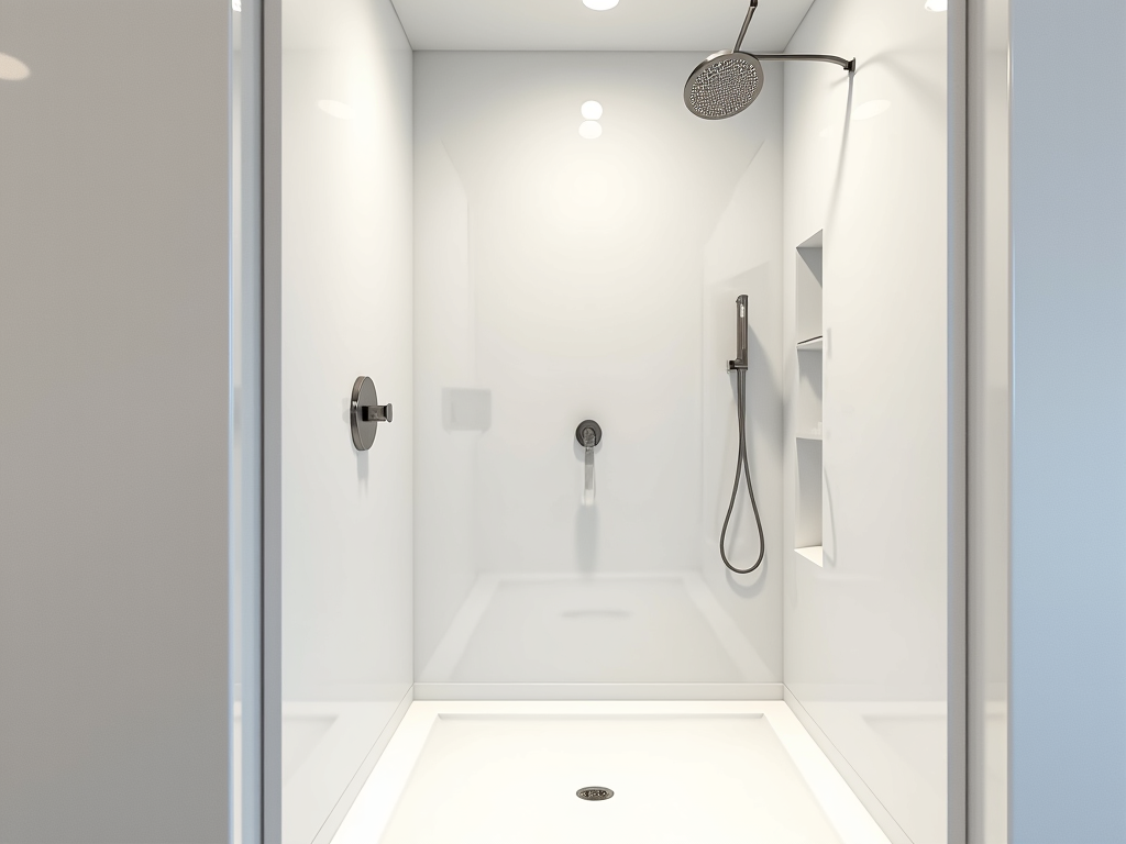 Before and after of a small bathroom remodeling project in San Antonio, showcasing an elegant transformation with new acrylic systems. Detailed view of the redesigned space, emphasizing modern fixtures and seamless installation, perfect for quick renovations.