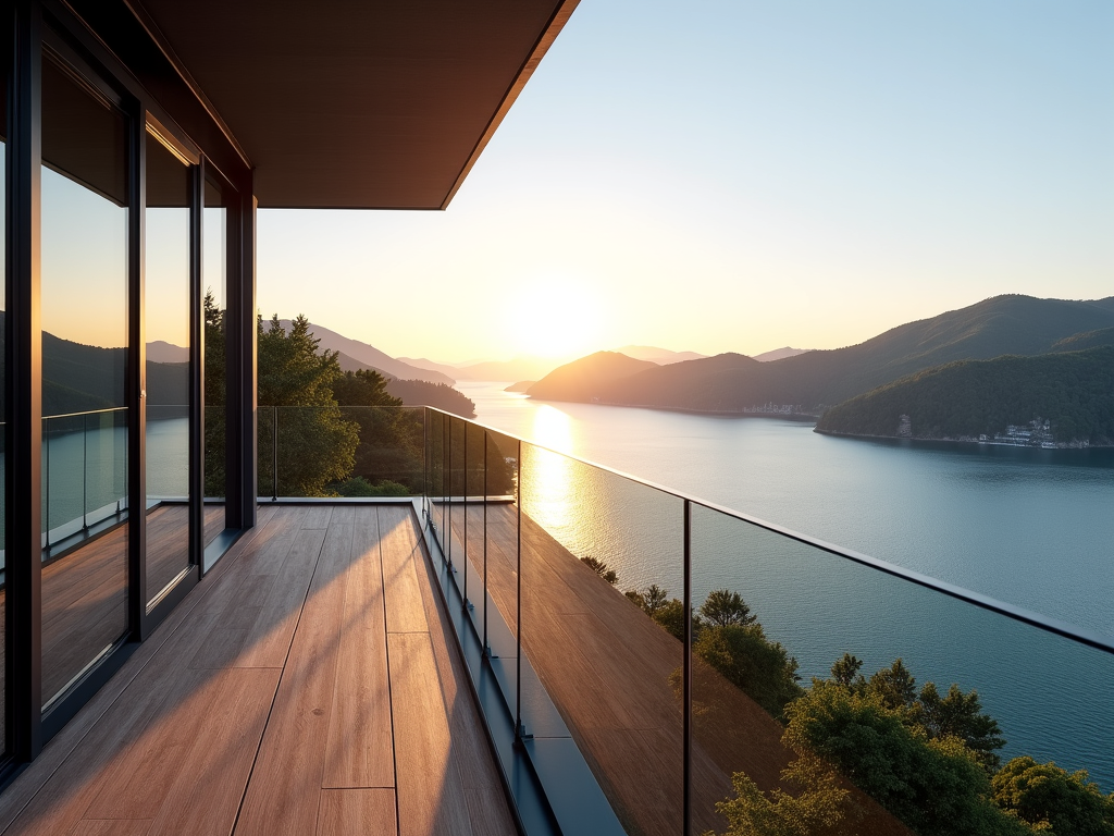 Finished balcony with structural reinforcement and lake view, illustrating expert steep-grade construction in Canyon Lake.