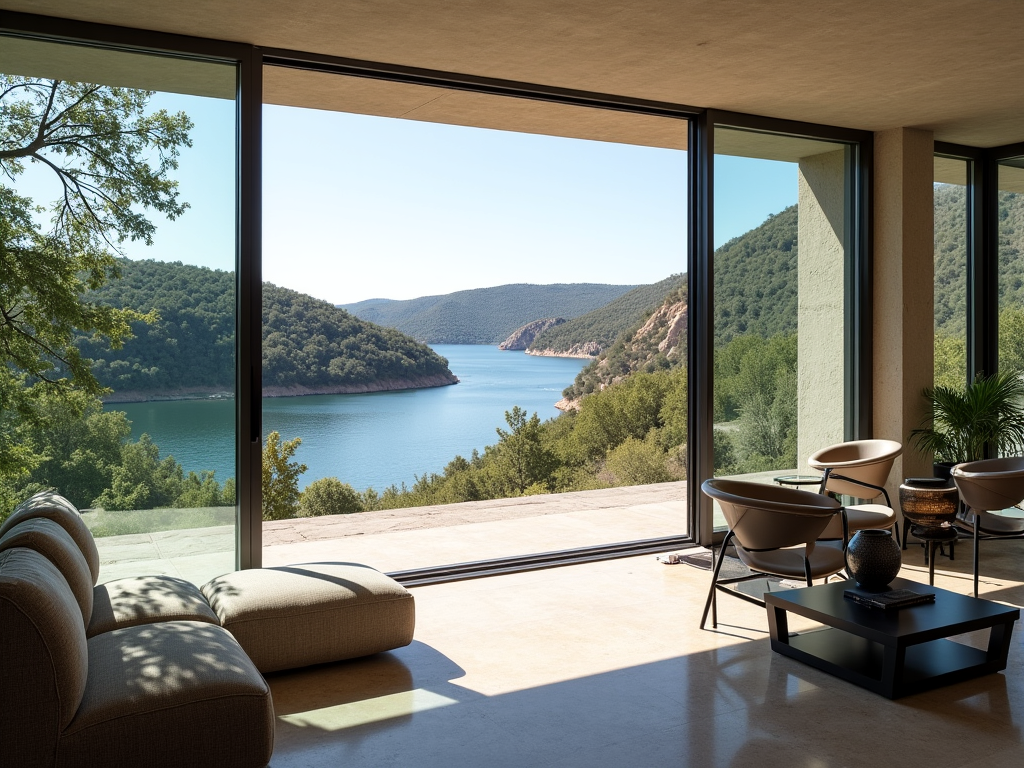 A modern home overlooking Canyon Lake, showcasing Spencer Renovations' expertise in beautiful and functional Hill Country remodeling, emphasizing the blend of indoor and outdoor living. 
