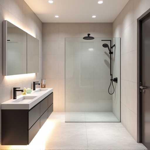 Luxurious Bathroom Renovation in Live Oak near Northeast Lakeview College, with a walk-in shower and modern vanity