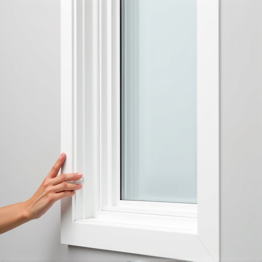 Close-up of new double hung window with high-performance weather stripping for storm protection