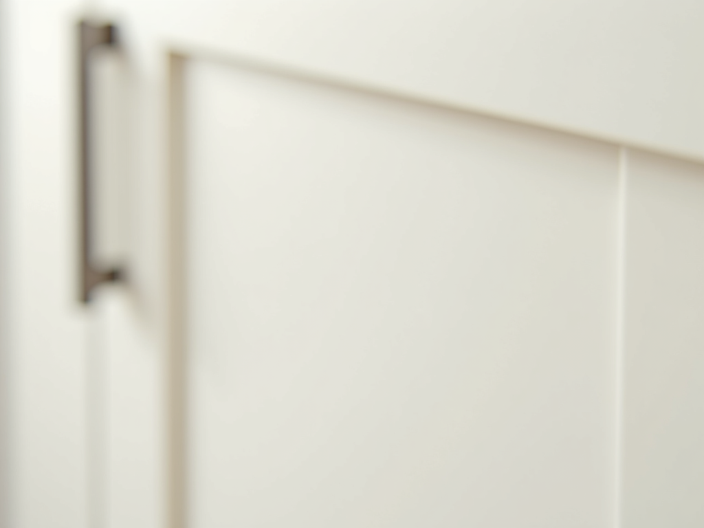 Close-up of newly refaced kitchen cabinet door, showing seamless finish and modern hardware in San Antonio