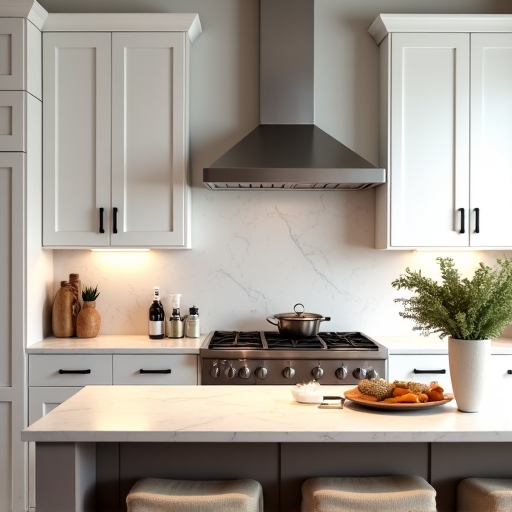 Before and After Kitchen Remodel in Universal City, TX. Modern kitchen transformation with updated cabinetry, countertops, and appliances.